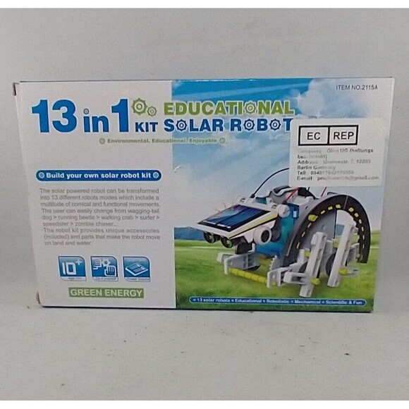13 In 1 Educational Solar Power Robot Kit Turtle-Bot Green Energy Model - Picture 1 of 9